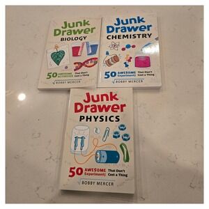 Junk Drawer Science Books Set of 3 Biology Chemistry Physics Kids Experiments